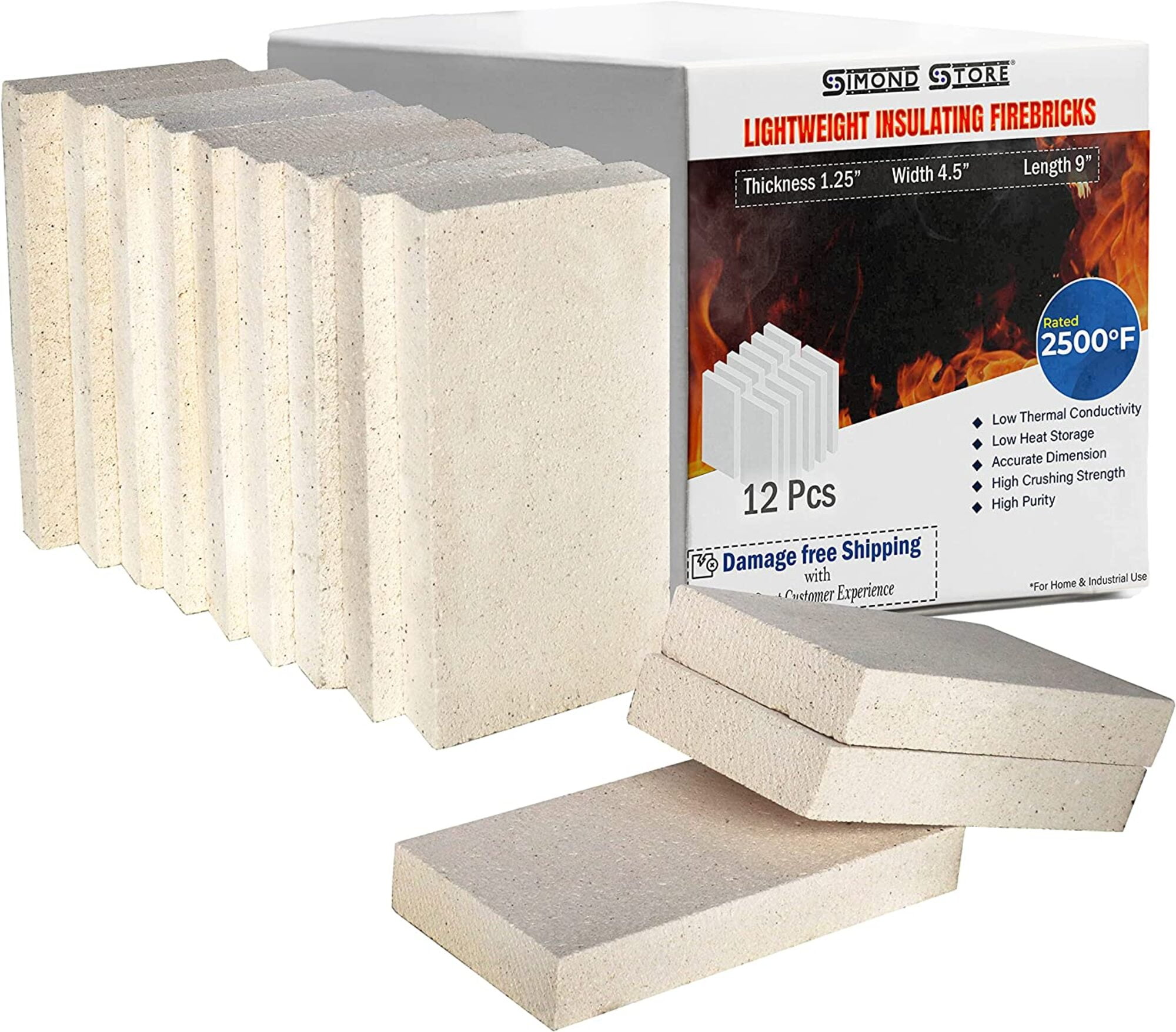 HYTECH Products Insulating Fire Bricks, 2500F Rated 0.75 x 4.5 x 9, Soft  Fire Brick for Forge, Wood Stove, Fire Pit, Fireplace – Pack 16