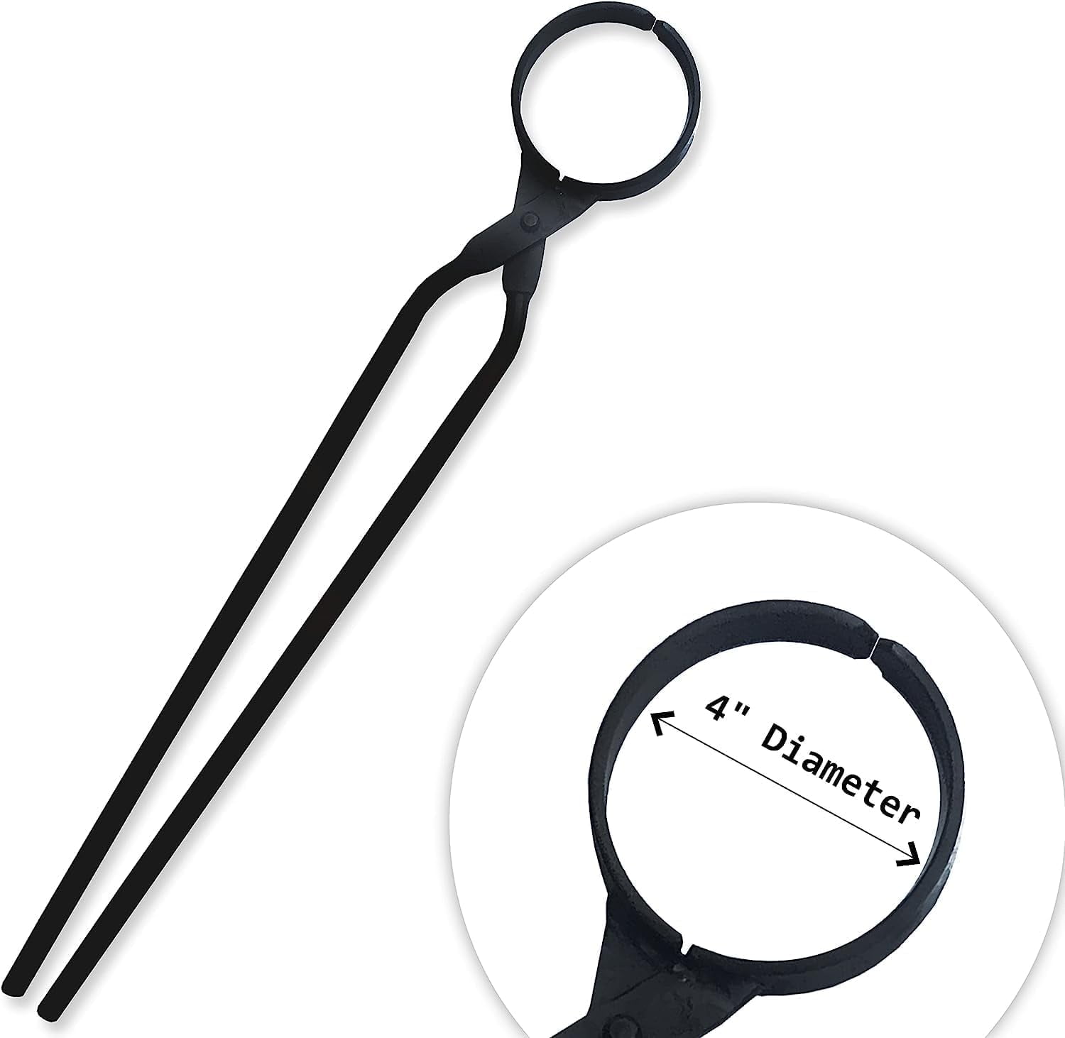 Simond Store 27" Blacksmith Tong Foundry Flask Metal Tongs for Clay Graphite and Graphite Crucibles, Heavy Duty Steel Tong 3.5" Diameter for Metal Melting Refining Casting Gold, Silver