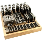 Simond Store 41 PC doming Block and Punch Set - Designer Dapping Doming Punch Block Set Jewelry Making Supplies with Wood Base for Metal Forming, Jewelry Making Tools, Coin Ring Making Tools