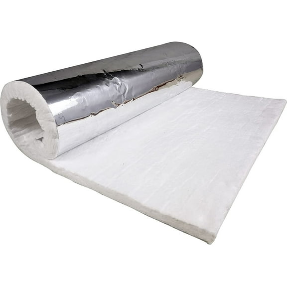 Simond Store Aluminium Foil Faced Ceramic Fiber Blanket 6# Density, 2300F, 1/2" x 24" x 36" for Insulation of Chimney & Exhaust Duct Projector Screens