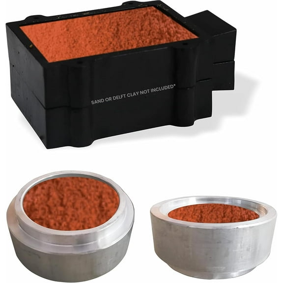 Simond Store - Casting Sand Mold & 2 Part Aluminium Ring Cast Iron Casting Flask Mold - 4 Located Pins Sand Casting Kit Used as Jewelry Casting Molds, Metal Casting Molds & Pewter Casting Molds