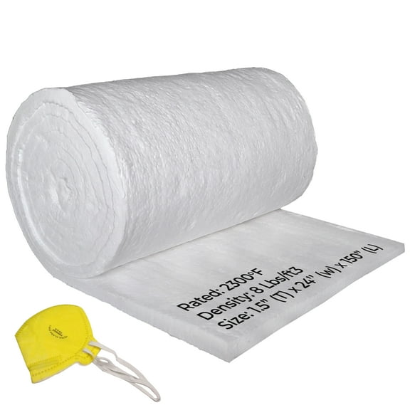 Simond Store - Ceramic Fiber Blanket - Density - 8 lbs - 2400F - 1.5" x 24" x 12.5'