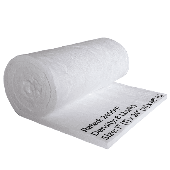 Simond Store Ceramic Fiber Insulation Blanket - 1x 24x 48- 8# 2400F - Fireproof Insulation Blanket for Forge Boiler Furnace Chimney Stove Oven Fireplace Insulation - Dishwasher Insulation Blanket