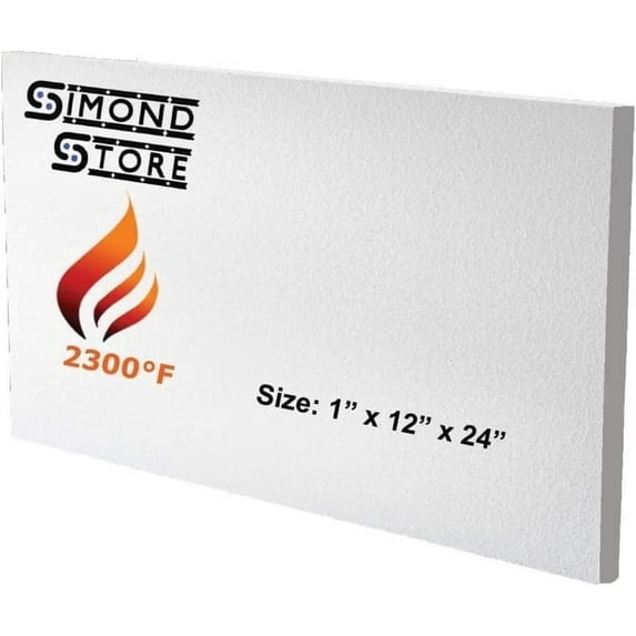 Simond Store Ceramic Fiber Insulation Board, 2300f, 1 in X 12 in X 24 in, Ceramic Thermal Insulation Board for Wood Stoves Fireplaces Furnaces Forges Kiln Pizza Oven Home & Garden Misc..