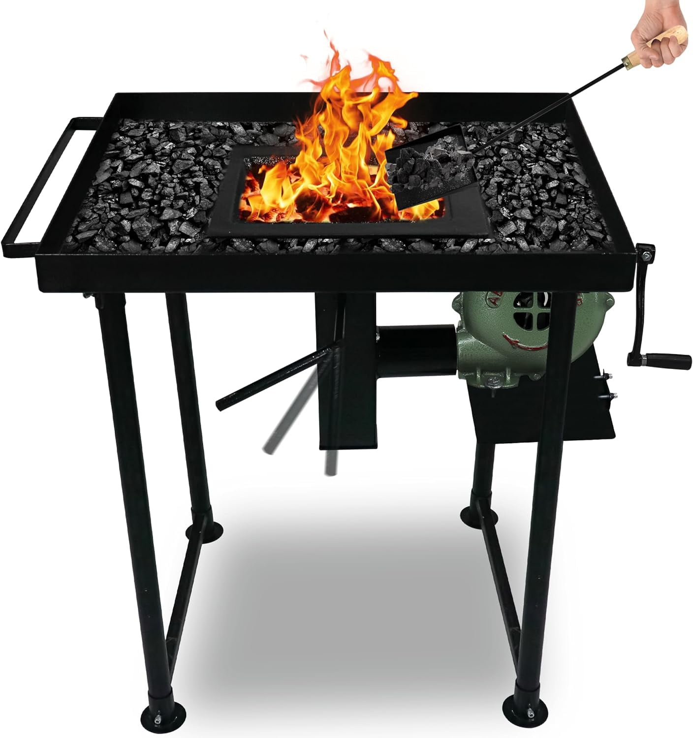 Simond Store - Coal Forge Stand with fire Pot & Hand Blower 