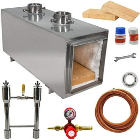 Simond Store Double Burner Rectangle Shape Propane Gas Stainless Steel Forge for Blacksmithing 4.8 (H) x 4.8 (W) x 18 (L).