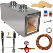 Simond Store Double Burner Rectangle Shape Propane Gas Stainless Steel Forge for Blacksmithing 4.8  H x 4.8  W x 18  L.