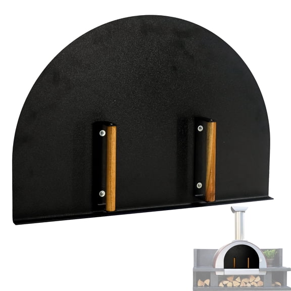 Simond Store Pizza Oven Door 27(L) X 19.25(H) Stainless Steel Heavy-Duty Oven Door with Wooden Handle for Indoor & Outdoor Pizza Oven, Outdoor Pizza Oven Kit