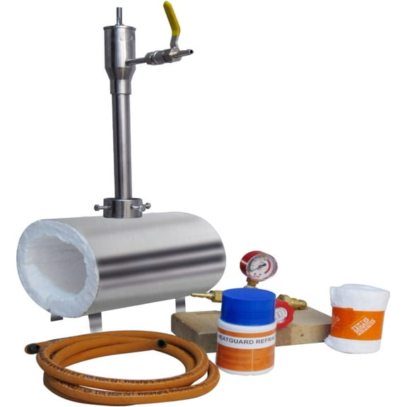 Simond Store Propane Gas Forge Single Burner, 2600F Rated, Blacksmithing Forge for Knife Making Farrier Forging Blacksmith Tools Equipment - Stainless Steel Oval Forge