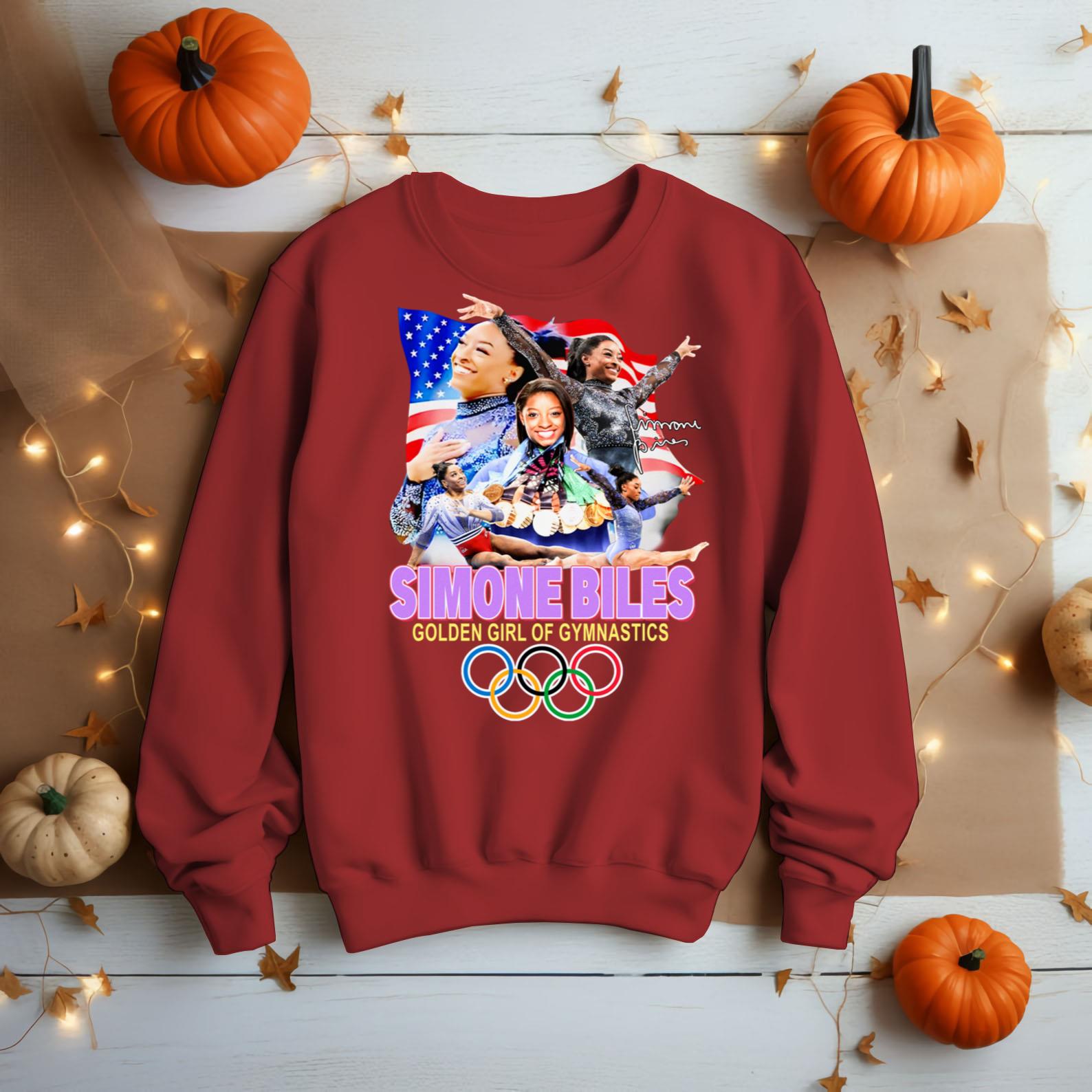 Simone Biles Golden Girl Of Gymnastics 2024 Olympic Signature Shirt