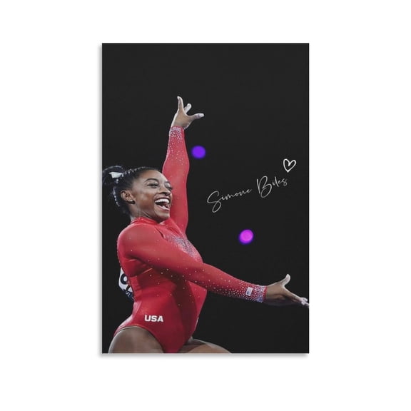 Simone Biles Sports Canvas Poster Picture Print Wall Art Poster Painting Canvas Posters Artworks Gift Room Aesthetic 16x24inch(40x60cm)