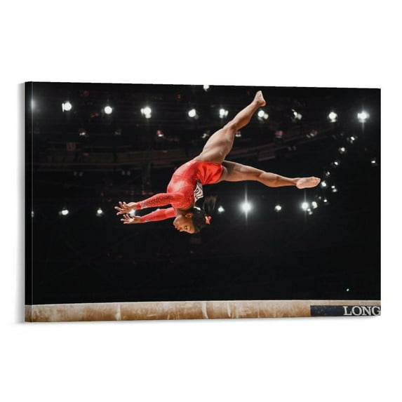 Simone Biles Sports Gymnastics Athlete Poster Posters Wall Art Painting Canvas Gift Living Room Prints Bedroom Decor Poster Artworks 20x30inch(50x75cm)