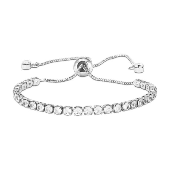 Simone Chic Distinctive Classic Tennis Bracelets - Your Choice 3mm or 5mm Diamonds w/Sizes Ranging from 6.5" to 9" - Timeless Iced Sparkle (Silver Adjustable, 4.1" to 10")
