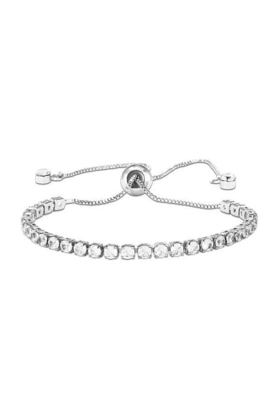 Distinctive Classic Tennis Bracelets - Your Choice 3mm or 5mm Diamonds w/Sizes Ranging from 6.5" to 9" - Timeless Iced Sparkle (Silver Adjustable, 4.1" to 10")