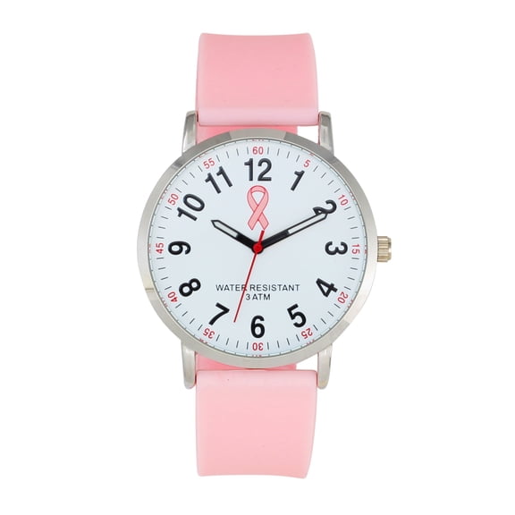 Simone Chic Watch for Nurse, Medical Professionals and Students  with Second Hand, Easy Read Dial - Hour & Second Arabic Time Indicator, and Silicone Band with Various Colour Choice (Pink)