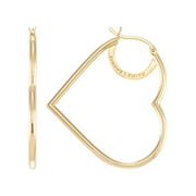 SIMONE I. SMITH FOR WALMART Simone I. Smith Heart Shaped Hoop Earrings, Gold Tone, Fashion Jewelry, Includes Purple Velvet Pouch