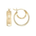 thumbnail image 1 of Simone I. Smith Sterling Silver Gold Tone High Polished Bold Round Hoop Earrings, 1 of 5