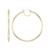 SIMONE I. SMITH FOR WALMART Simone I. Smith Sterling Silver Gold Tone High Polished Large Round Hoop Earrings