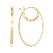 SIMONE I. SMITH FOR WALMART Simone I. Smith Sterling Silver Gold Tone High Polished Oval Hoop Earrings
