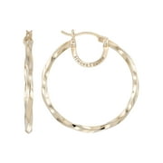 SIMONE I. SMITH FOR WALMART Simone I. Smith Sterling Silver Gold Tone High Polished Round Twist Hoop Earrings