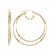 SIMONE I. SMITH FOR WALMART Simone I. Smith Sterling Silver Gold Tone Large Double Hoop Earrings