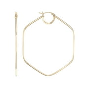 SIMONE I. SMITH FOR WALMART Simone I. Smith Sterling Silver Gold Tone Large Honeycomb Hoop Earrings