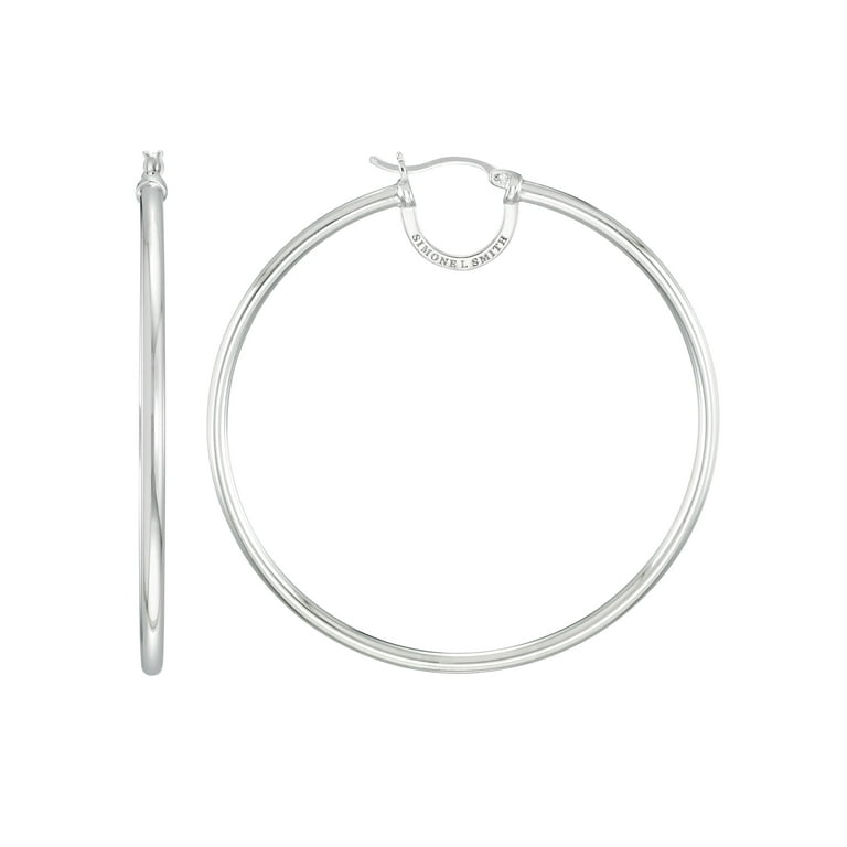 Sterling Silver Large Polished Hoop Earrings