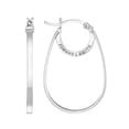 thumbnail image 1 of Simone I. Smith Sterling Silver Platinum Tone High Polished Pear Shape Hoop Earrings, 1 of 5