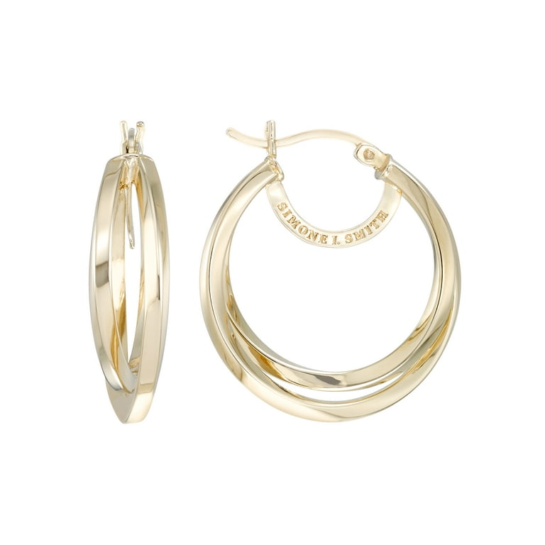 Simone I. Smith for Walmart Double Hoop Earrings, Sterling