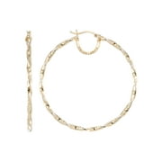 SIMONE I. SMITH FOR WALMART Large Round Twist Hoop Earrings, Sterling Silver, Includes Purple Velvet Pouch, 42mm x 40mm