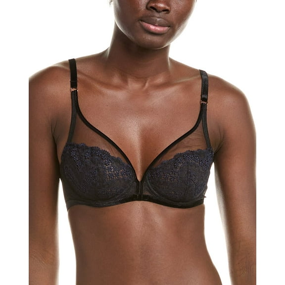 Simone Pérèle womens Simone Perele Scenario Sheer Plunge Bra, 38C, Black