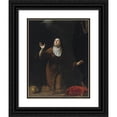 thumbnail image 1 of Simone Pignoni 15x18 Black Ornate Wood Framed Double Matted Museum Art Print Titled - A Nun Saint, 1 of 5
