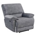 Simone Power Recliner Gray Extra Wide Seat, Padded Armrests, USB