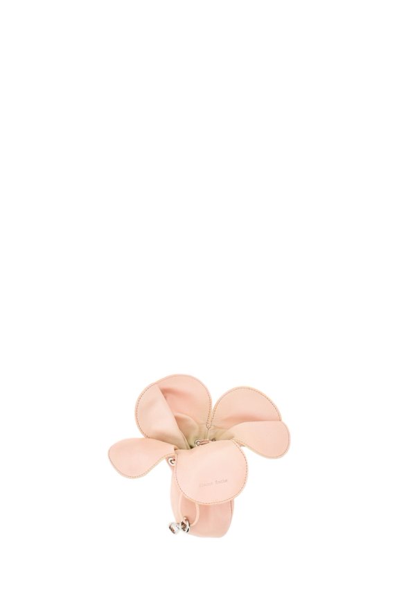 Women's Pink Flower Leather Coin Purse Charm Pink