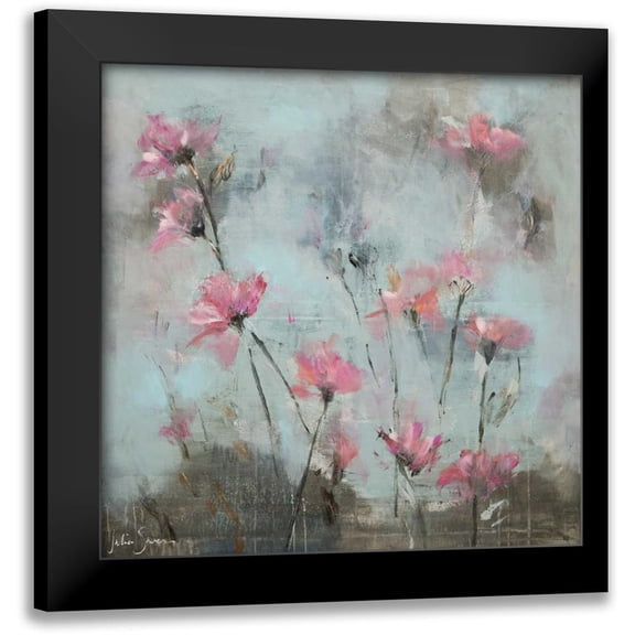 Simonis, Julia 15x15 Black Modern Framed Museum Art Print Titled - Pink Flowers I