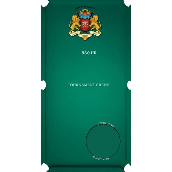 Simonis Pool Table Cloth – High Resistance, Pre-Cut Rails, Durable, Tournament-Grade Billiard Felt, (Tournament-Green-860-HR-7ft)