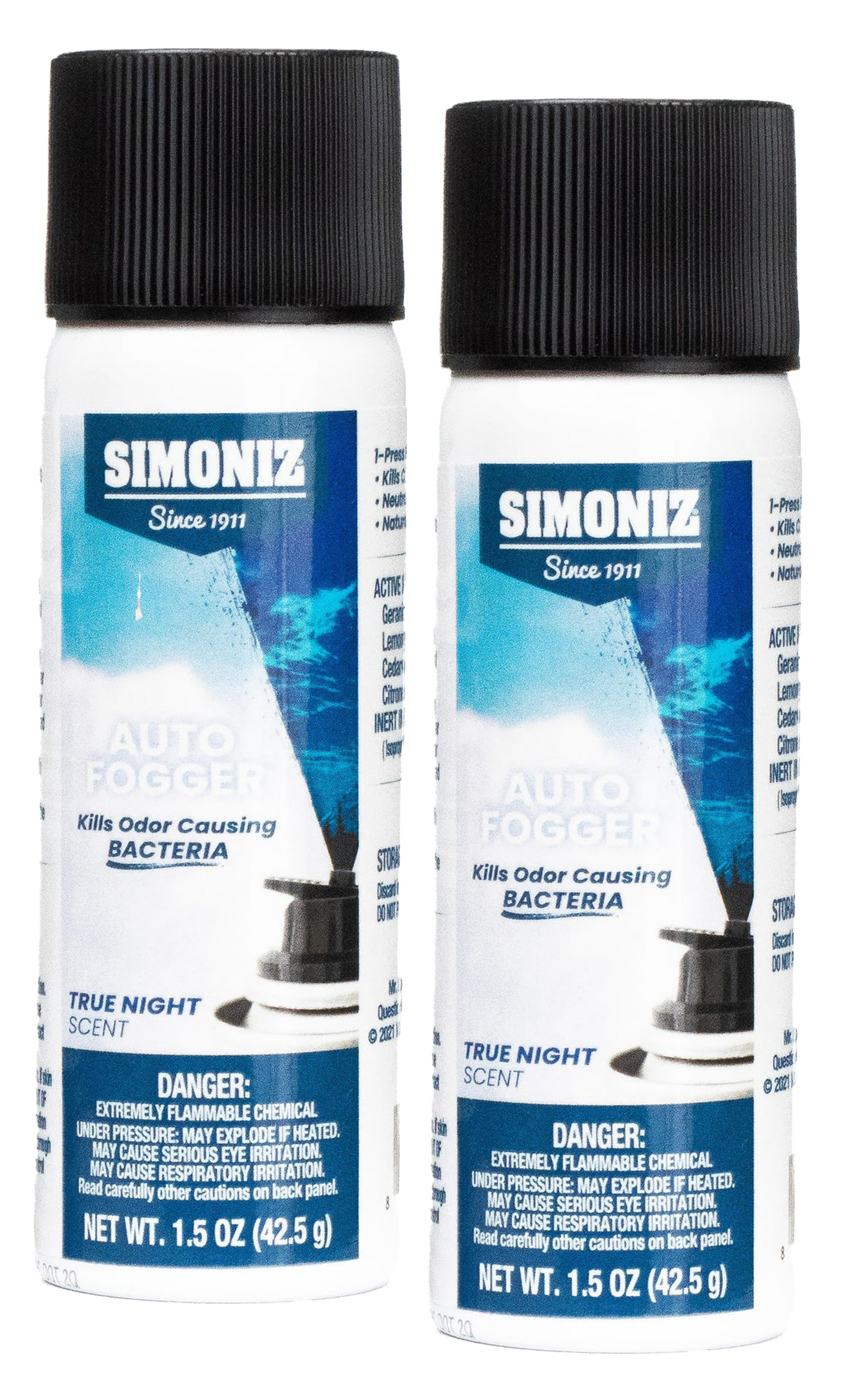Simoniz Car Bomb Fogger Car Air Freshener: Powerful Car Fogger Odor Eliminator & Refreshing Mist - True Night, 2 Packs