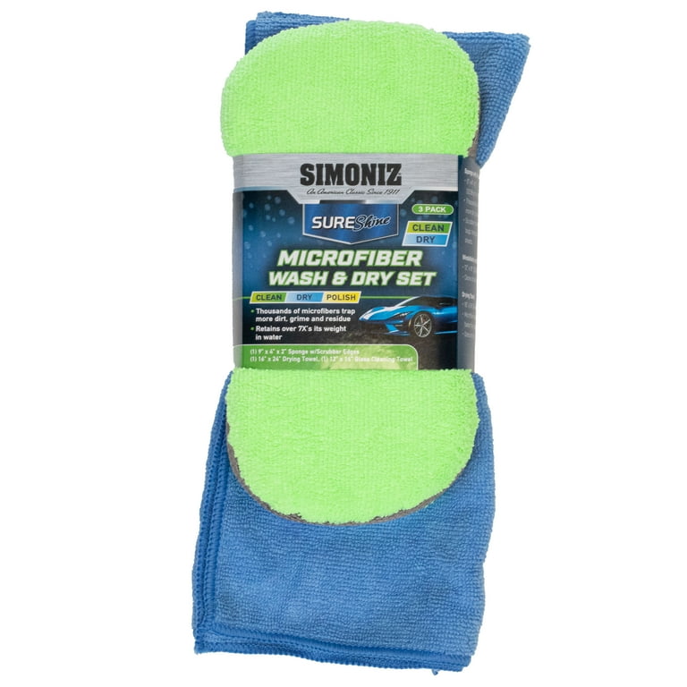 Simoniz Microfiber Wash & Dry Set, 3pk 