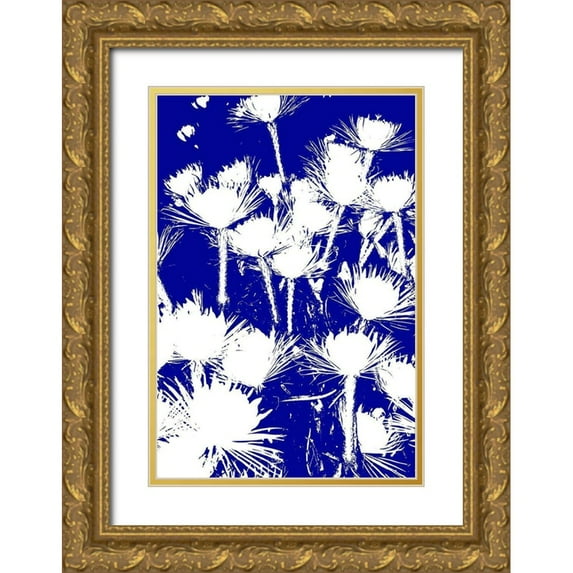 Simons 11x14 Gold Ornate Wood Framed with Double Matting Museum Art Print Titled - Bloomin Blue I