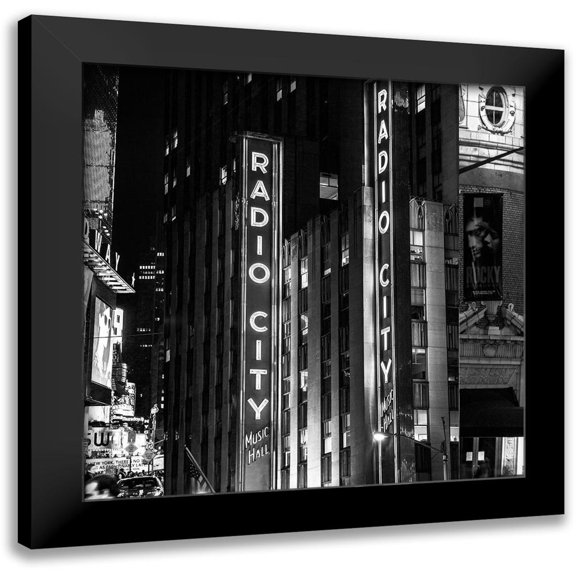 Simons 12x12 Black Modern Framed Museum Art Print Titled - Radio City BnW