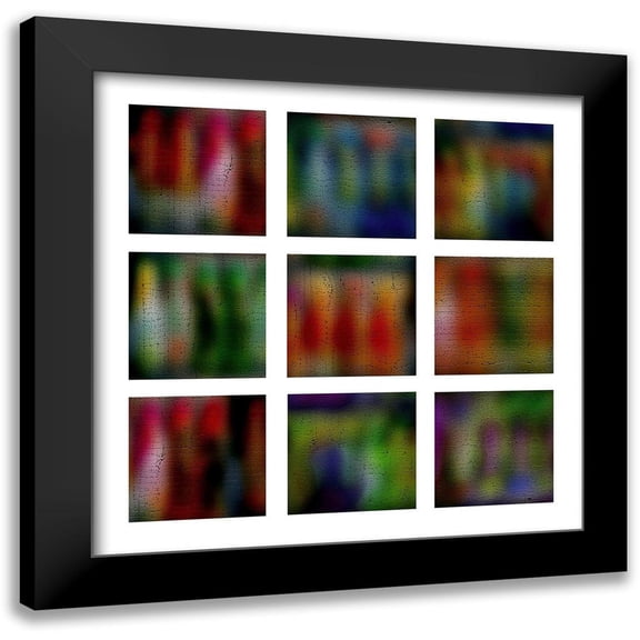 Simons 12x12 Black Modern Framed Museum Art Print Titled - Rainbow Panes I