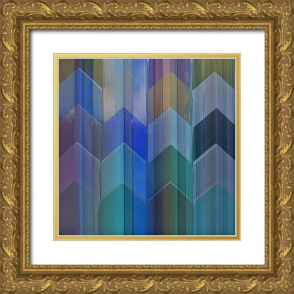 Simons 12x12 Gold Ornate Wood Framed with Double Matting Museum Art Print Titled - Pickets Blueberry