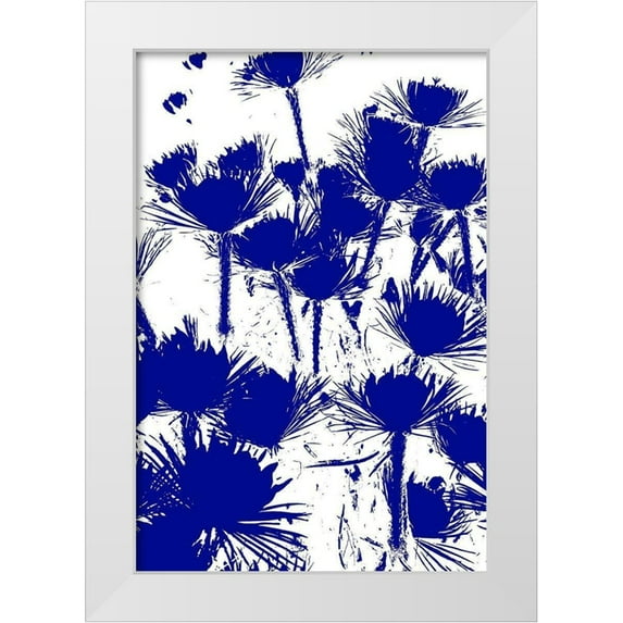 Simons 13x18 White Modern Wood Framed Museum Art Print Titled - Bloomin Blue II