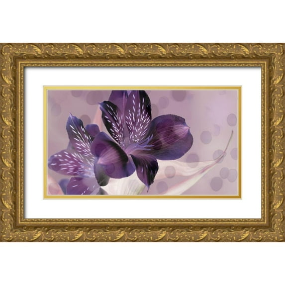 Simons 14x10 Gold Ornate Wood Framed with Double Matting Museum Art Print Titled - Misty in Lavender