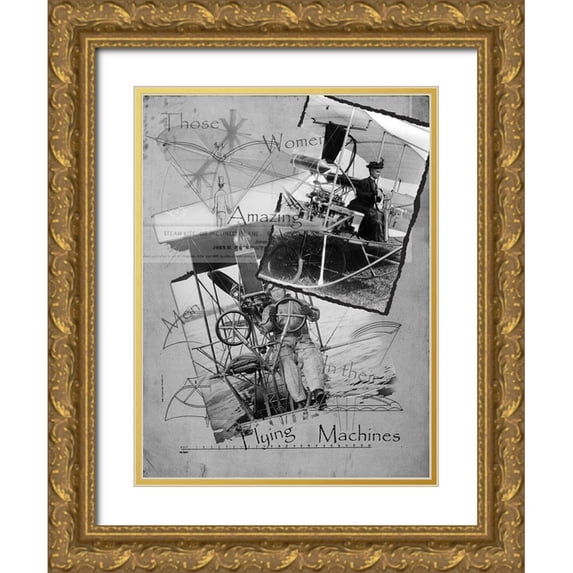 Simons 15x18 Gold Ornate Wood Framed with Double Matting Museum Art Print Titled - Amazing Machines