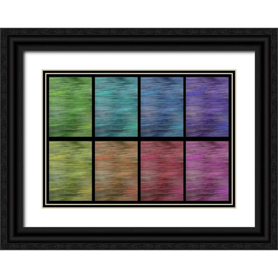 Simons 18x14 Black Ornate Wood Framed with Double Matting Museum Art Print Titled - Rainbow Panes II