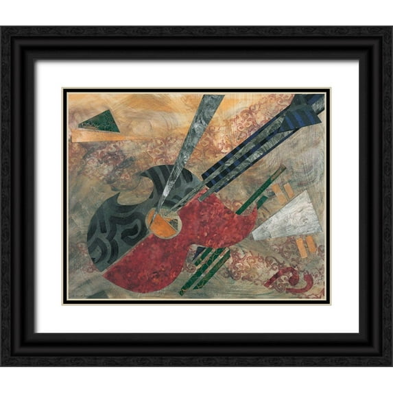 Simons 18x15 Black Ornate Wood Framed with Double Matting Museum Art Print Titled - Song of Nashville