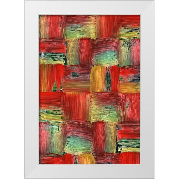 Simons 23x32 White Modern Wood Framed Museum Art Print Titled - Plaid Play