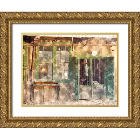 Simons 24x19 Gold Ornate Wood Framed with Double Matting Museum Art Print Titled - Old Time