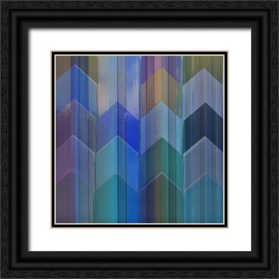 Simons 26x26 Black Ornate Wood Framed with Double Matting Museum Art Print Titled - Pickets Blueberry